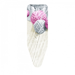 Чехол для гладильной доски Colombo Клубки пряжи Серый/розовый 130х50см